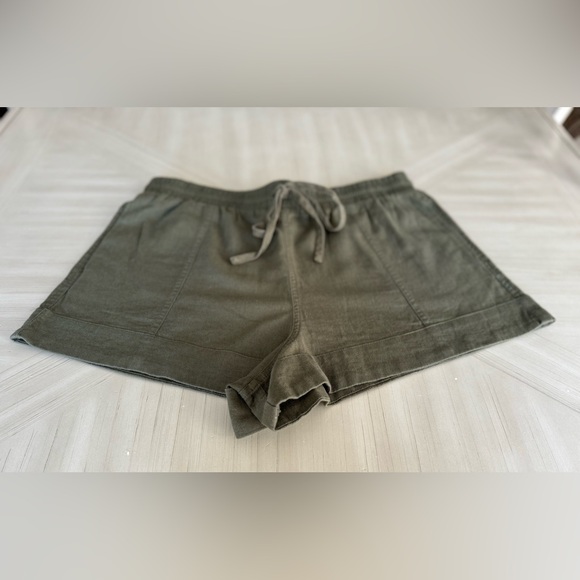 Universal Thread Olive Green Linen-Blend Shorts – Size Medium - Picture 7 of 11